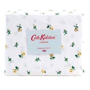 Cath Kidston London Cotton LACE DITSY LEMON 4pc FULL Sheet Set